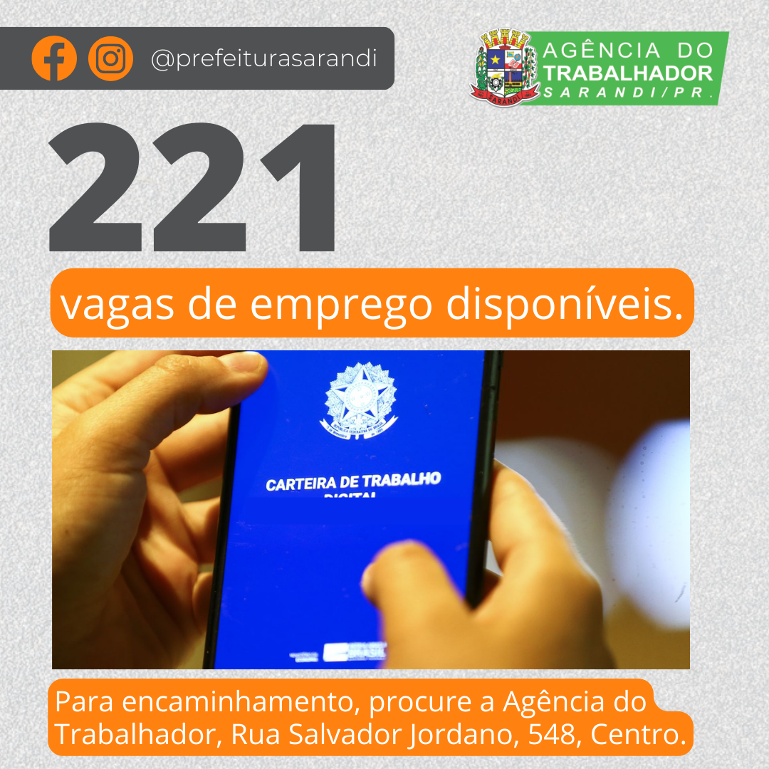 Vagas de Emprego - 13/02/2023